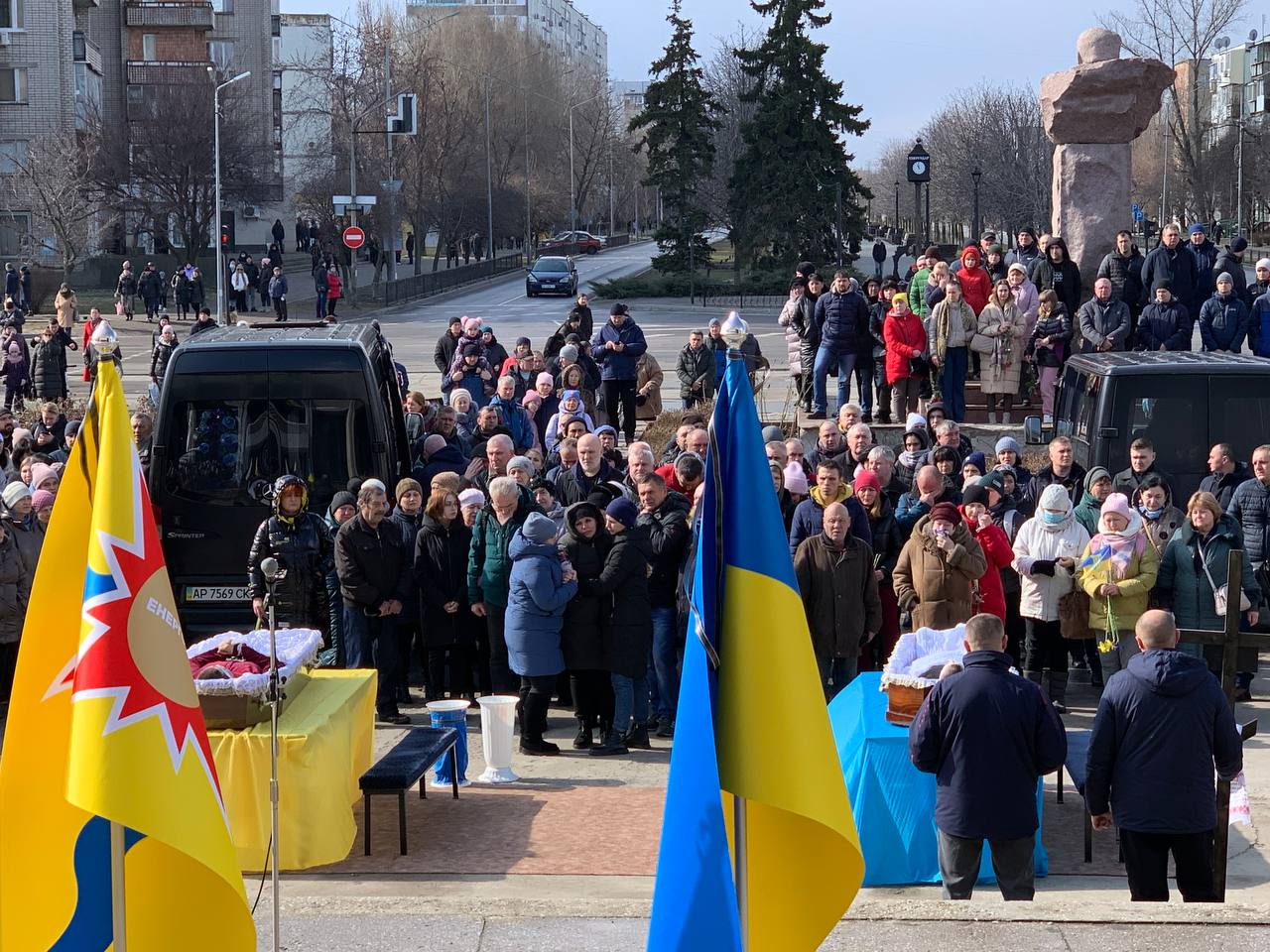У Энергадары развітваюцца з байцамі, якія загінулі пры абароне Запарожскай АЭС