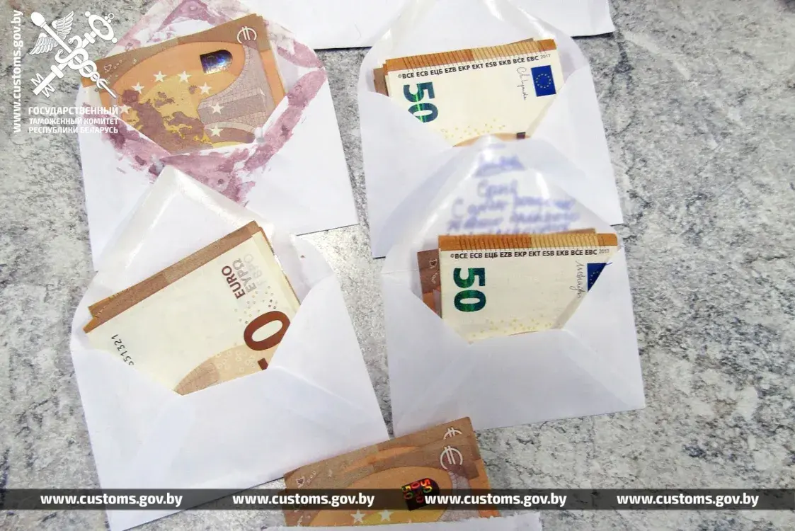 У пасылцы з Грэцыі ў Беларусь знайшлі 14 тысяч еўра