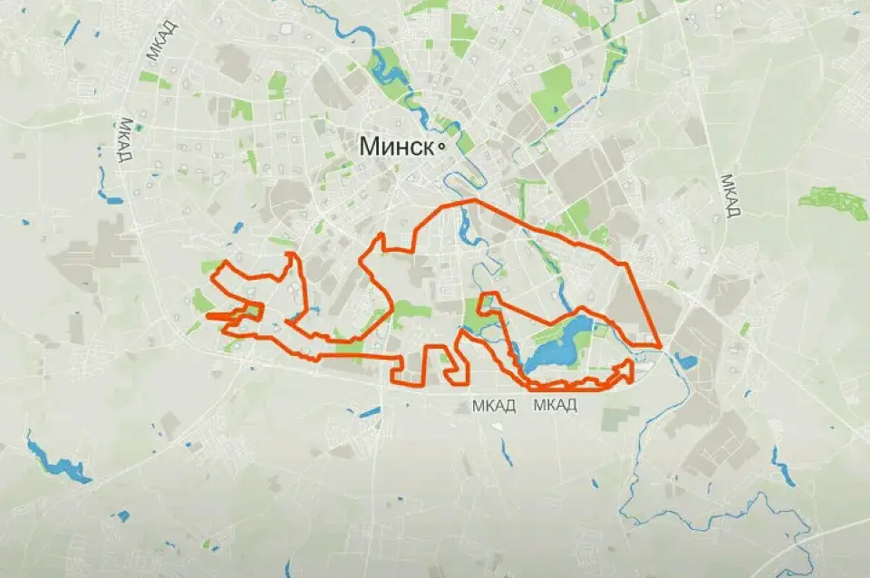 Як мінчанін “намаляваў” роварам карту Беларусі
