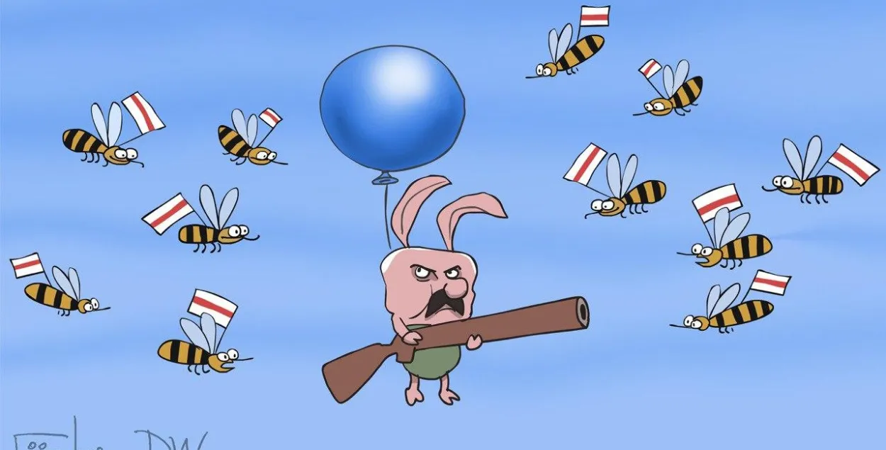 Режим Александра Лукашенко озабочен своим выживанием / Карикатура dw.com

