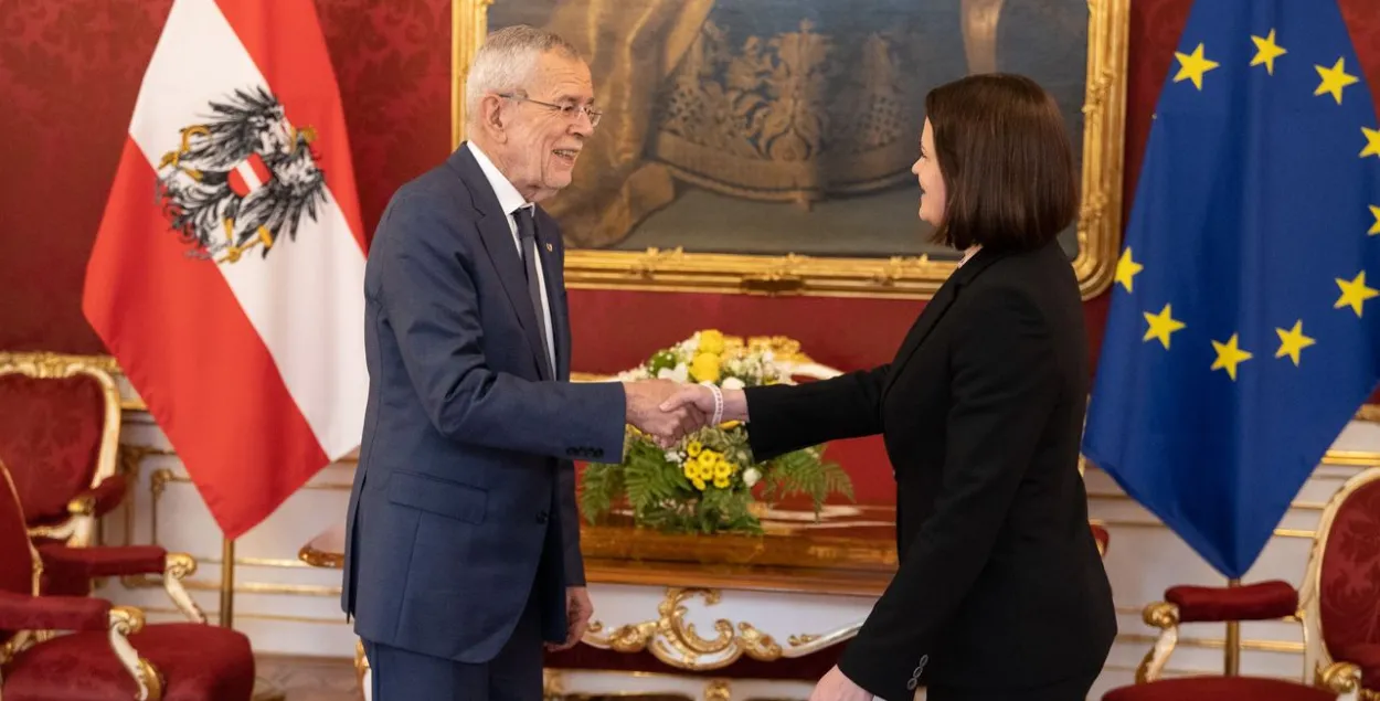 Аляксандр ван дэр Белен і Святлана Ціханоўская / t.me/viacorka/
