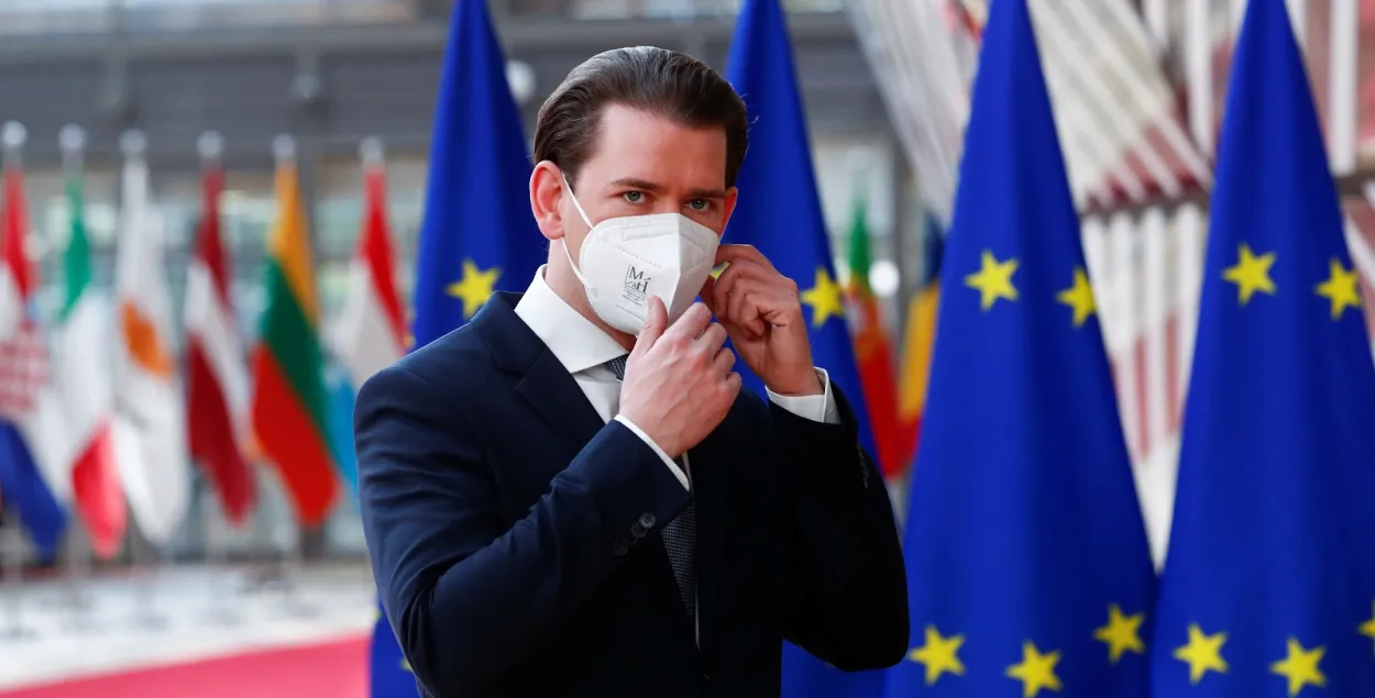 Канцлер Австрии Себастьян Курц на саммите в Брюсселе в мае 2021-го / Reuters​