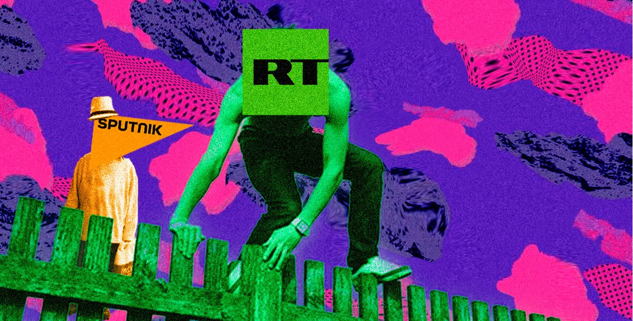 У Еўропе расійская прапаганда "забароненая", але ёй ніхто не процідзейнічае / калаж Улада Рубанава, Еўрарадыё
