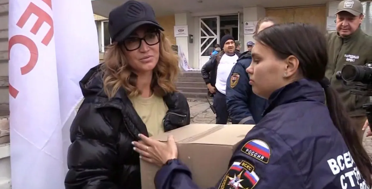 Вольга Бузава ў акупаванай Данецкай вобласці Украіны / "смотрим.ру"
