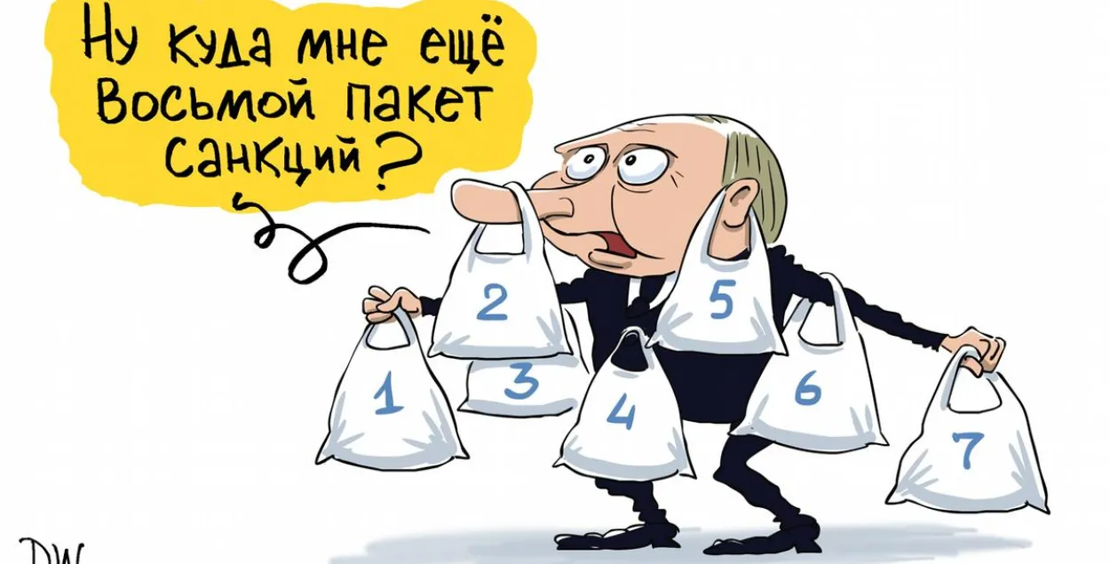 Владимир Путин и санкции / Карикатура dw.com

