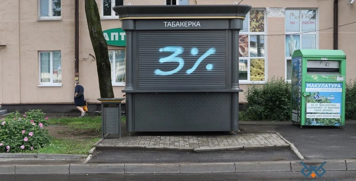 "Табакерка" з надпісам 3% / belsat, фота ілюстрацыйнае
