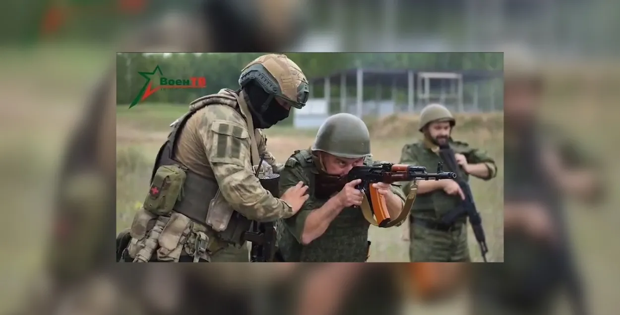 Вучэнні з вагнераўцамі ў лагеры пад Асіповічамі / кадр з відэа Мінабароны

