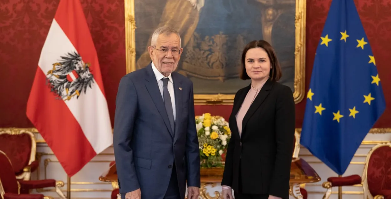 Аляксандр ван дэр Белен і Святлана Ціханоўская / t.me/tsikhanouskaya
&nbsp;
