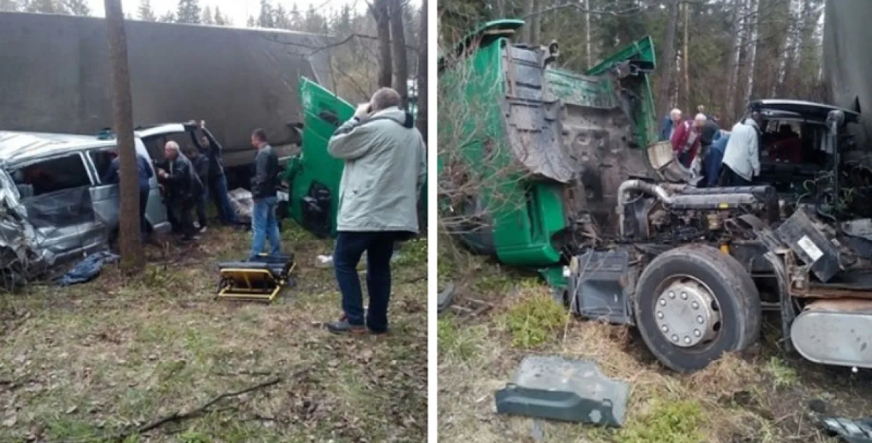 У сутыкненні грузавіка і мікрааўтобуса каля Барысава загінулі 2 чалавекі
