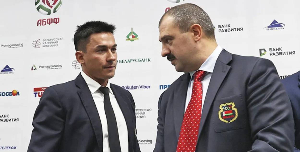 Дзмітрый Баскаў і Віктар Лукашэнка / з архіву БЕЛТА