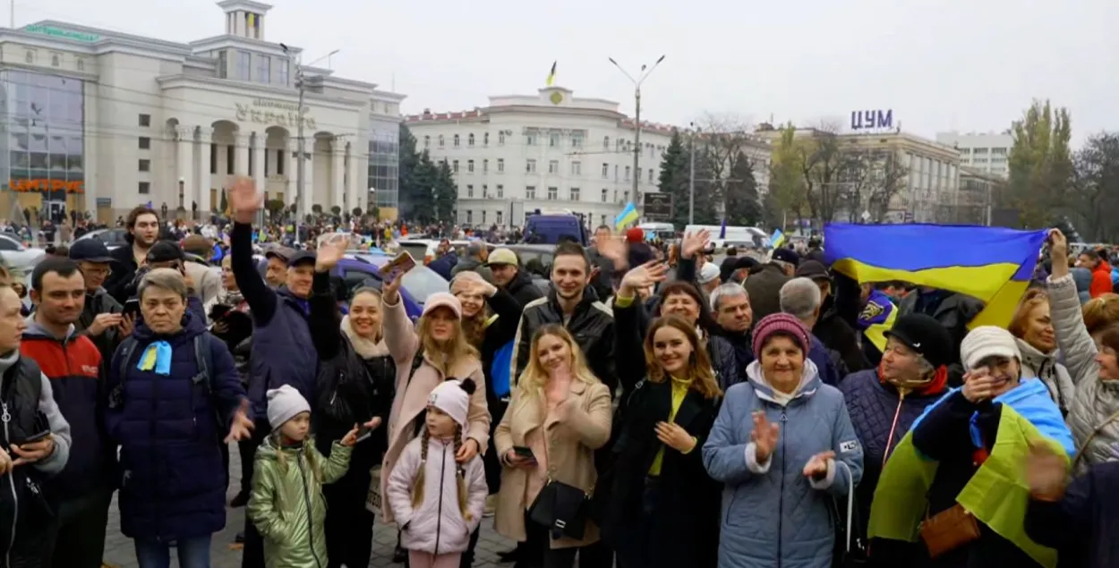 Стоп-кадр з рэпартажу CNN з вызваленага Херсона /&nbsp;cnn.com

