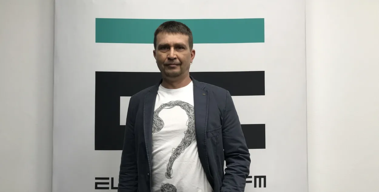 Euroradio's Zmicier Lukashuk getting ready to ask questions.