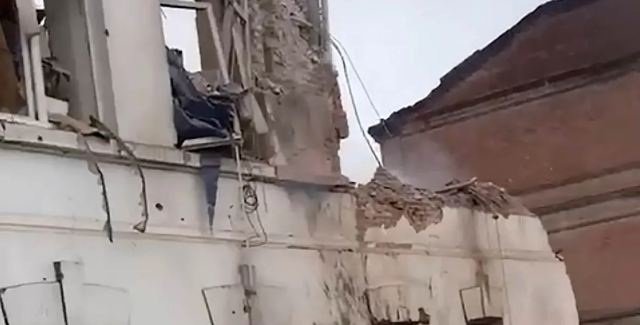 Наступствы абстрэлу Купянска / кадр з відэа Радыё "Свабода"
