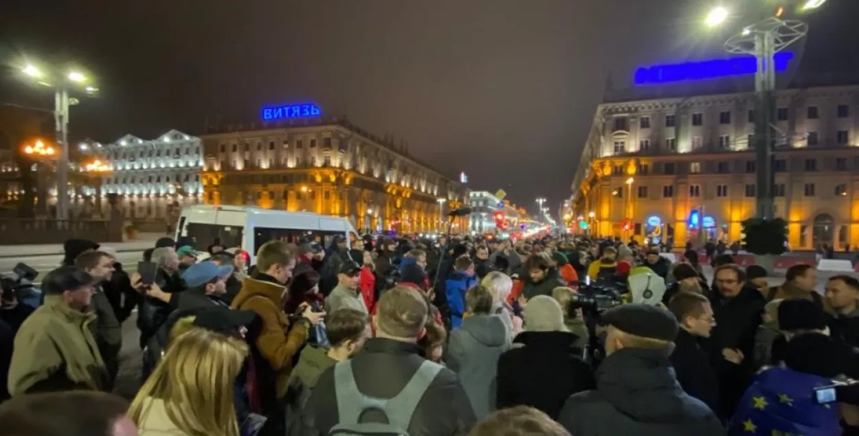 Акцыя "свабодных людзей" у Мінску / Раман Пратасевіч, Еўрарадыё​