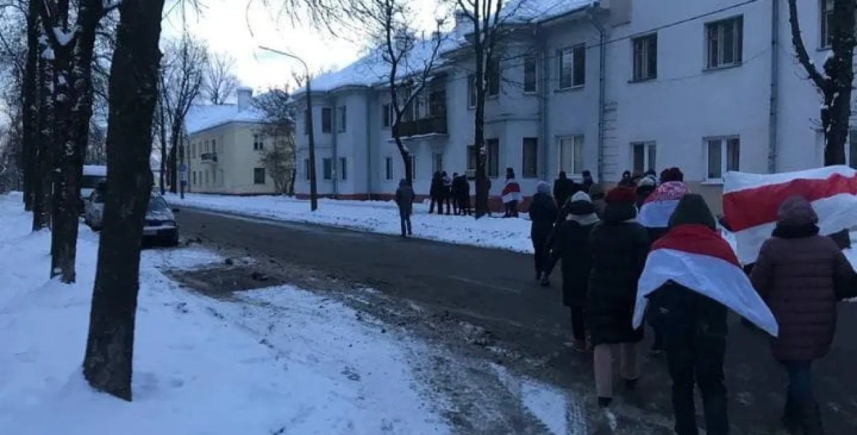 Адзін з раённых маршаў у Мінску раніцай 17-га студзеня 2021-га года&nbsp;/ TUT.by
