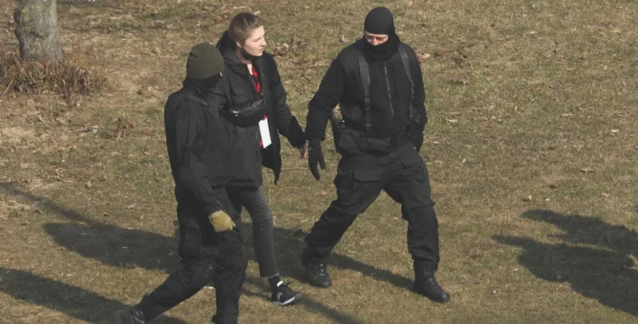 Затрыманне ў раёне плошчы Бангалор 27 сакавіка 2021 года / "Радыё Свабода"