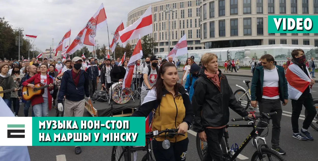 "Бі ў барабан": ударная ўстаноўка на Маршы еднасці (відэа)
