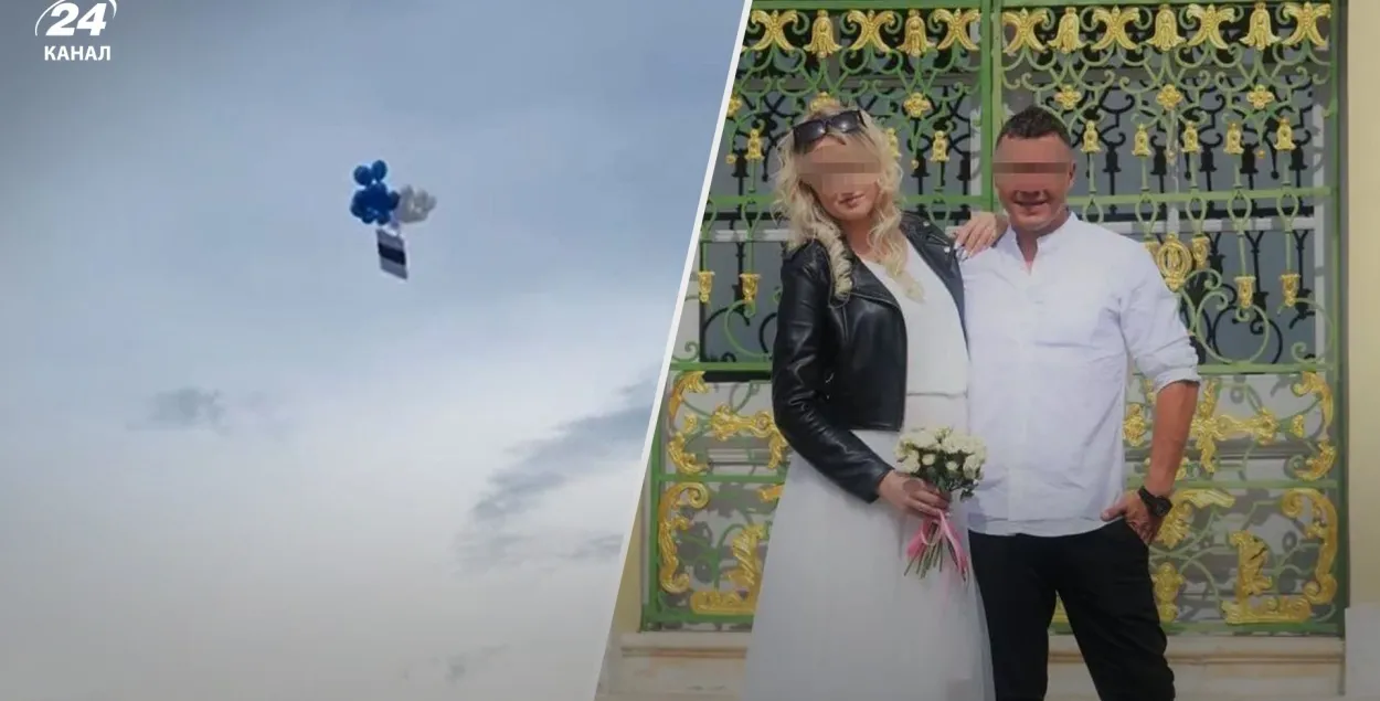 Беларусы запусцілі над Масквой сцяг легіёна "Свабода Расіі" / калаж 24tv.ua
