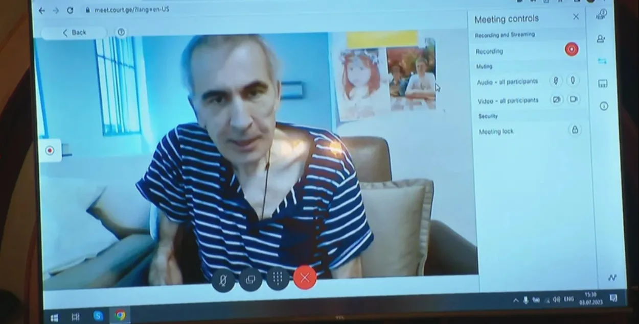 Міхаіл Саакашвілі / radiotavisupleba.ge, кадры з відэатрансляцыі
