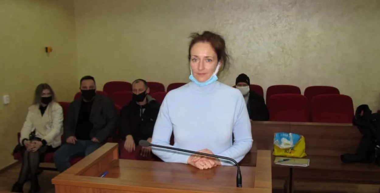 Кацярына Салевіч падчас суду 22 студзеня 2021 года / "Вясна"​