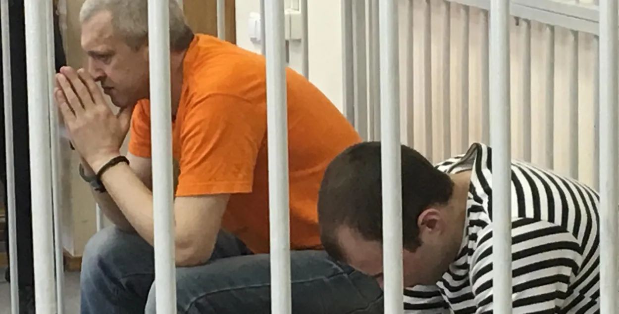 Alyaksandr Zhylnikau and Vyachaslau Suharka in Supreme Court / Viasna
