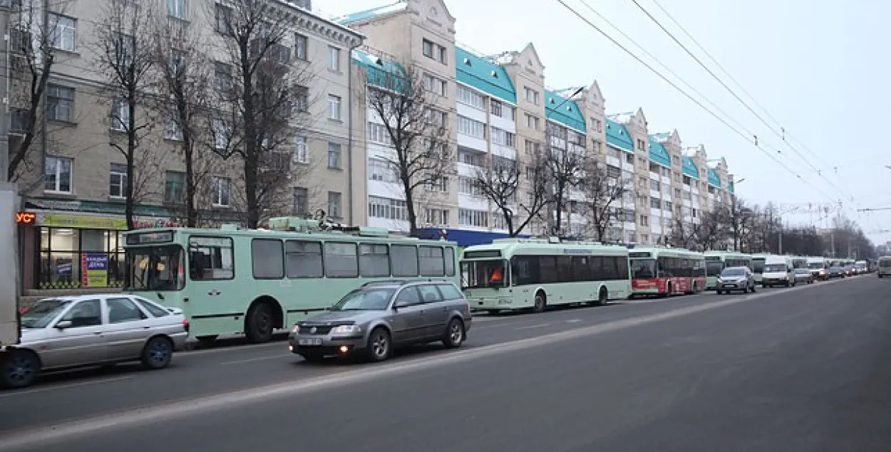 У Магілёве ў "час пік" на паўтары гадзіны спыніліся тралейбусы