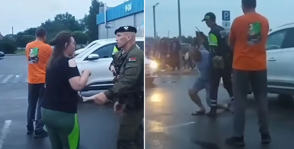 Затрыманне расіян у Івацэвічах / скрыншот відэа
