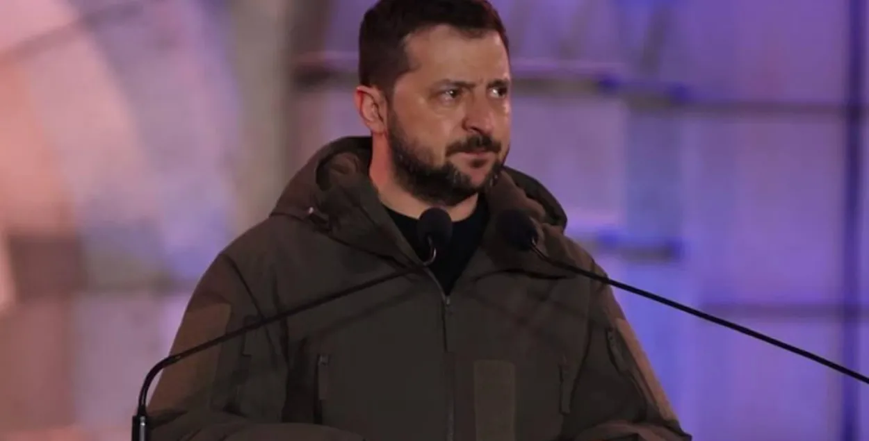 Выступ Уладзіміра Зяленскага ў Варшаве / "Белсат"
