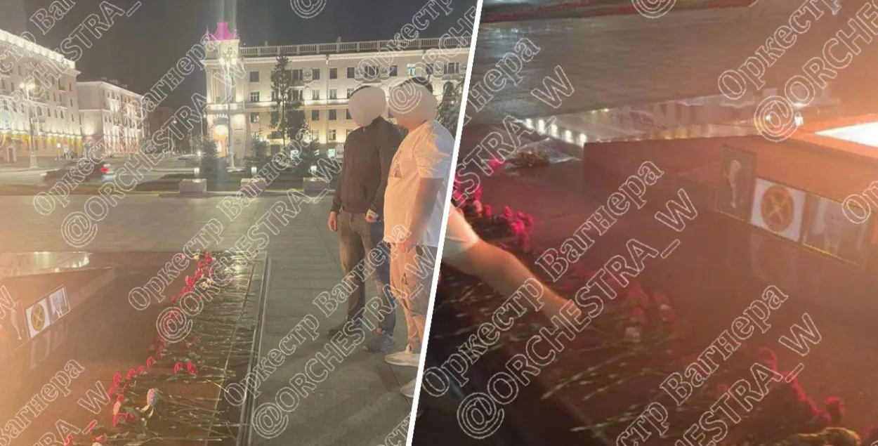 "Мемориал" в честь Пригожина на площади Победы в Минске