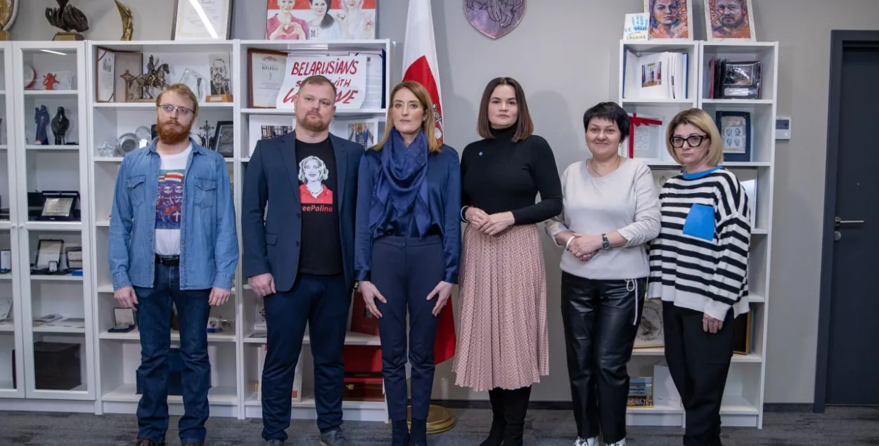 Раберта Метсола і Святлана Ціханоўская