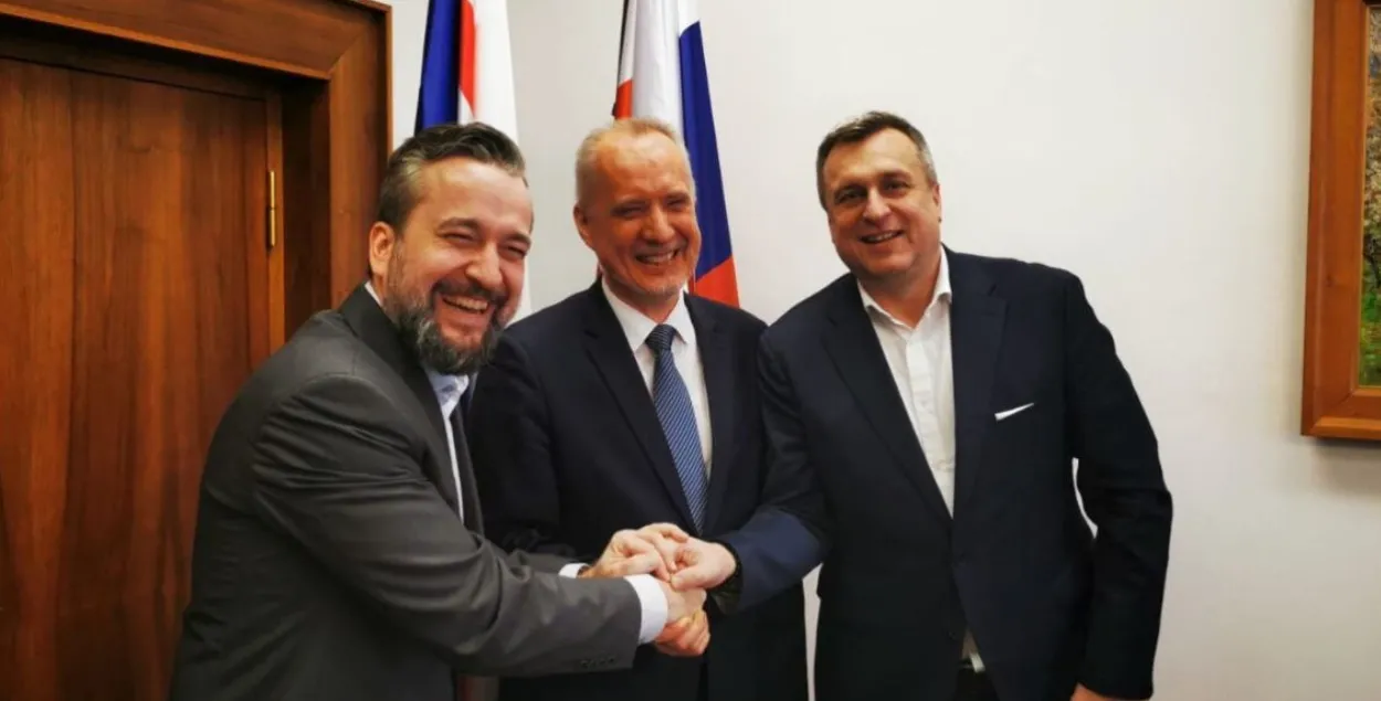 Любош Блага, Андрей Дапкюнас и Андрей Данко (слева направо)
