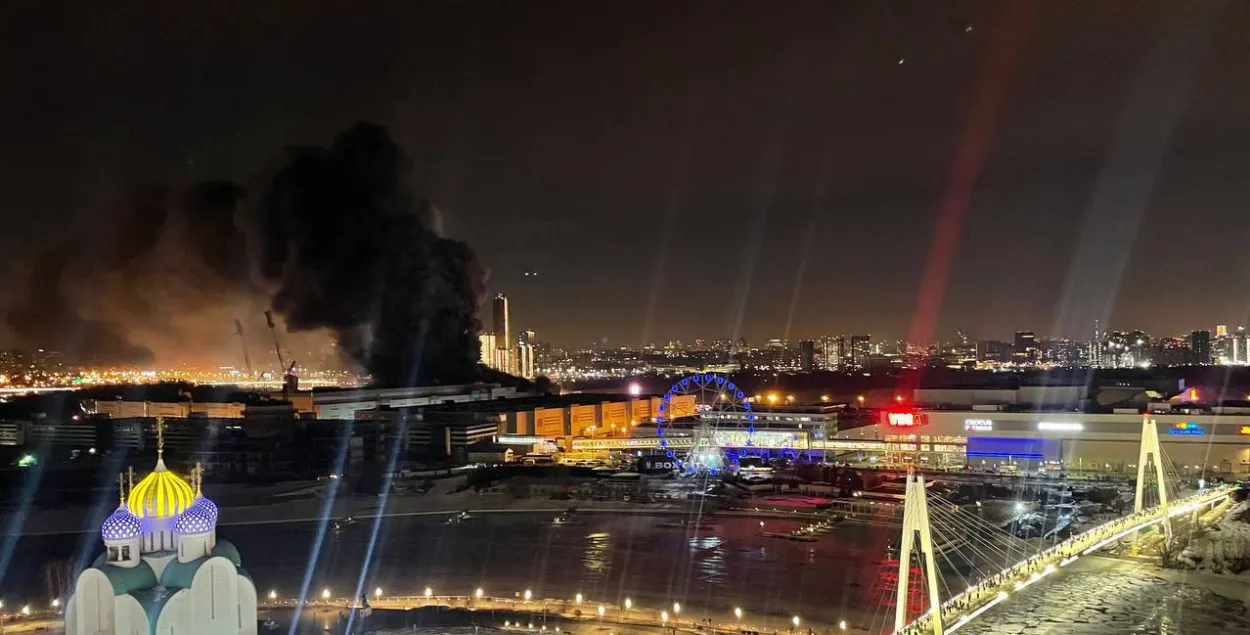 Пожар над "Крокус Сити Холлом"
