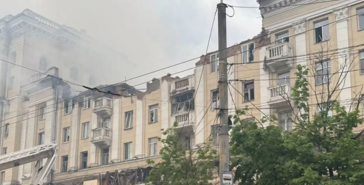 Наступствы расійскай ракетнай атакі ў Дняпры
