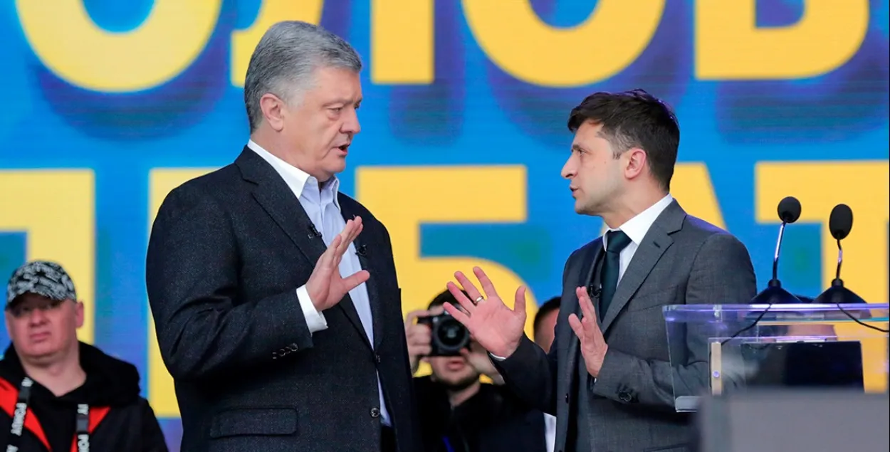 Пётр Парашэнка і Уладзімір Зяленскі
