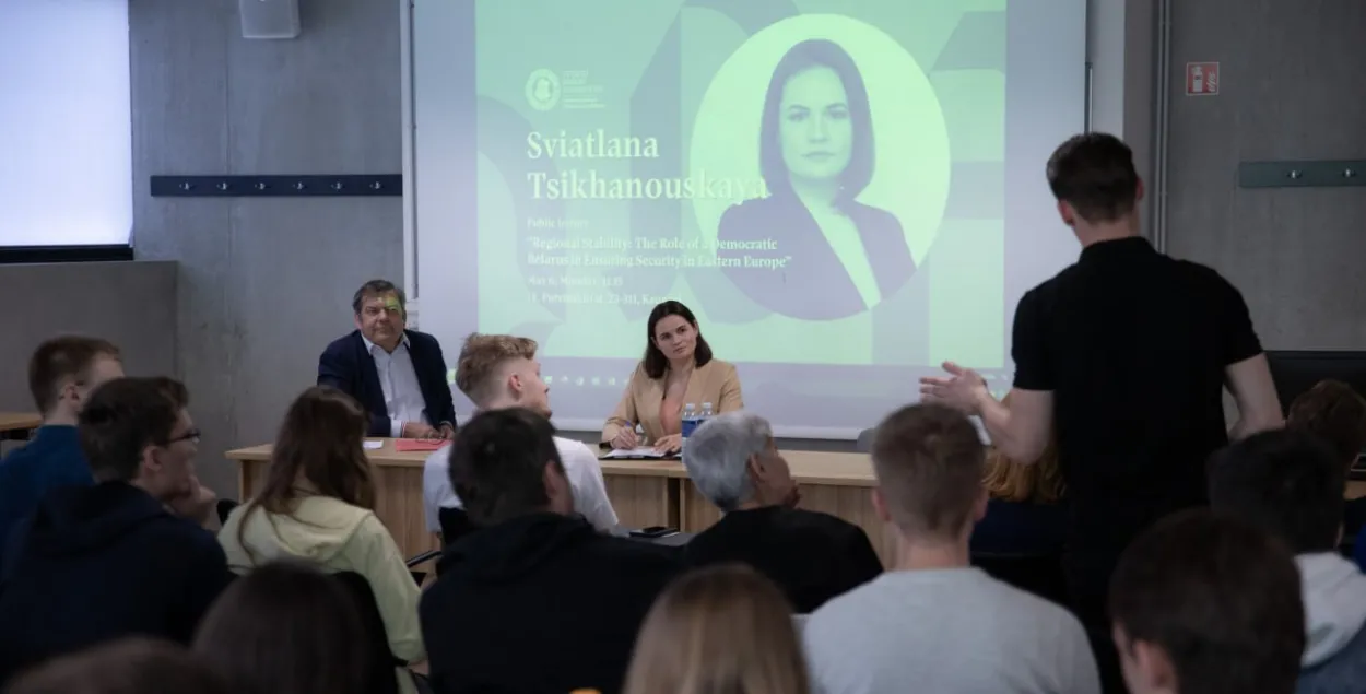 Святлана Ціханоўская ў Ковенскім універсітэце імя Вітаўта Вялікага
