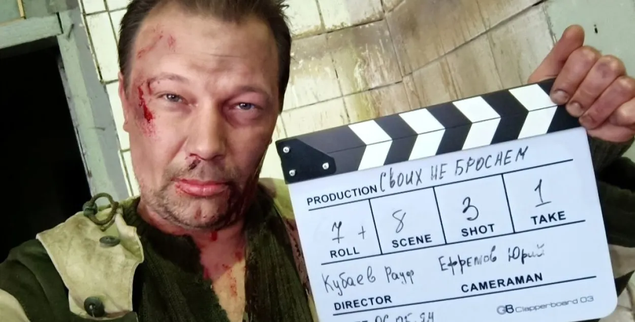 Дмитрий Сафронов на съемочной площадке "Своих не бросаем"
