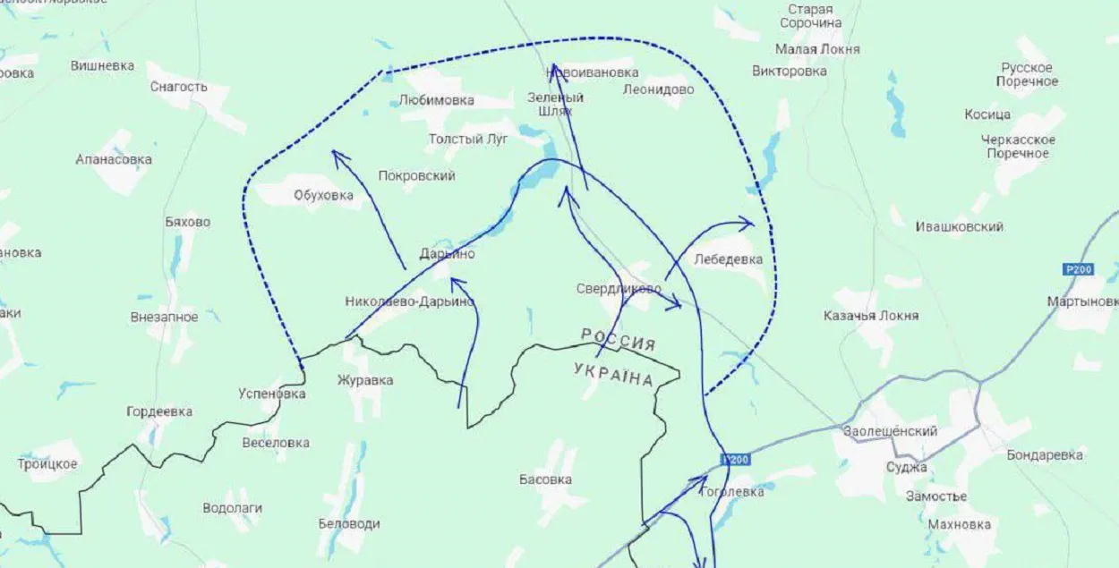 Занятыя больш за дзясятак населеных пунктаў
