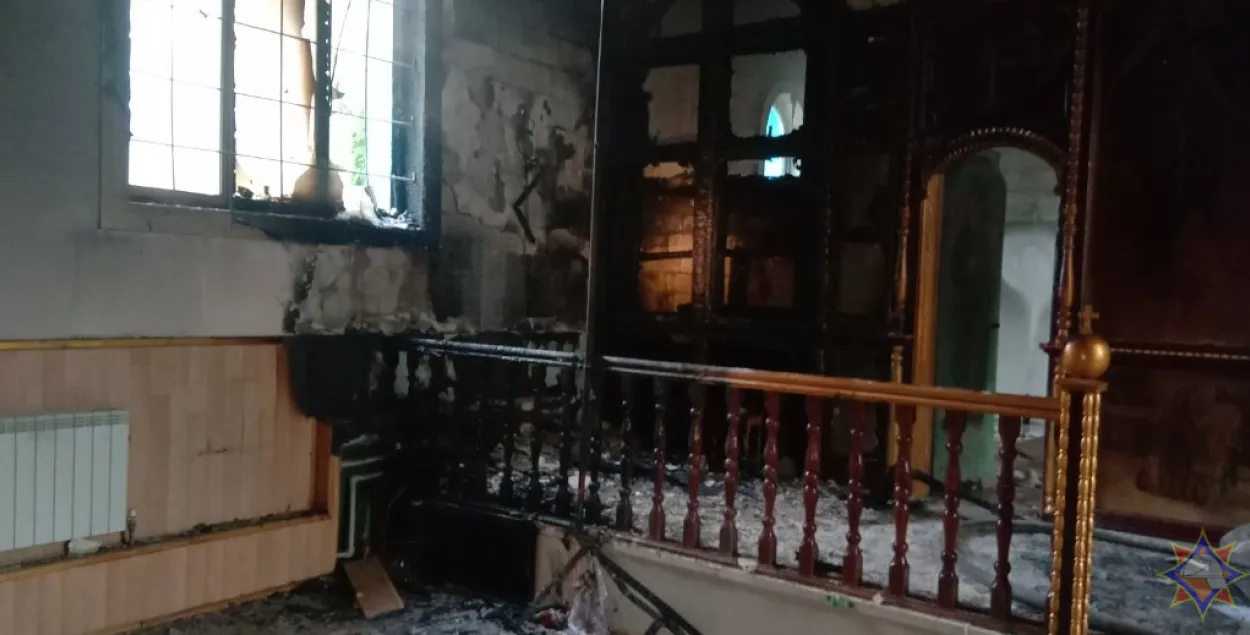 Царква ў&nbsp;Альгомелі пасля пажару
