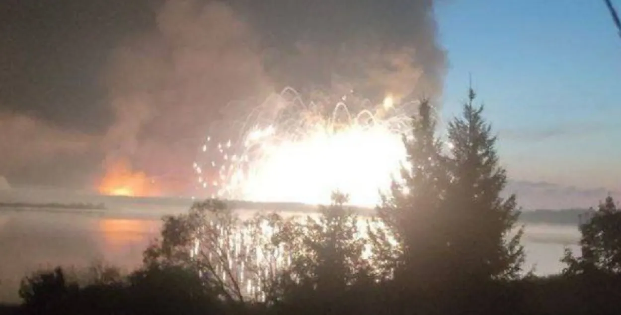 Ammunition continues to explode in the depot.
