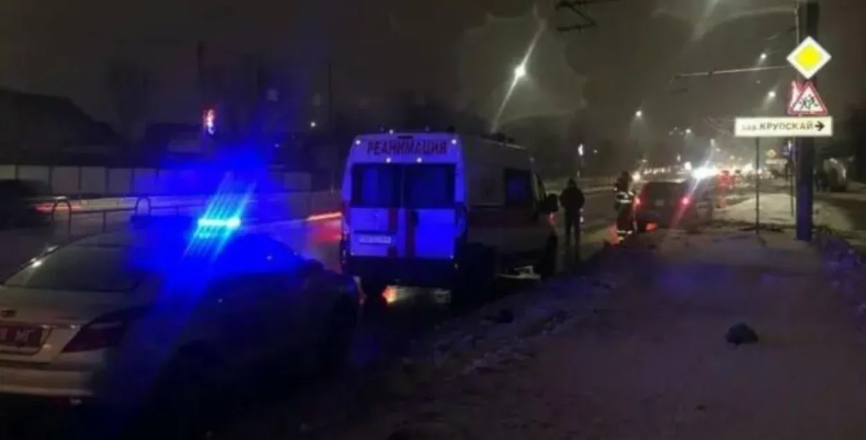 Место смертельной аварии в Могилеве
