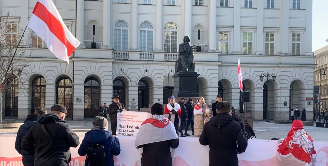 Акцыя беларусаў у Варшаве
