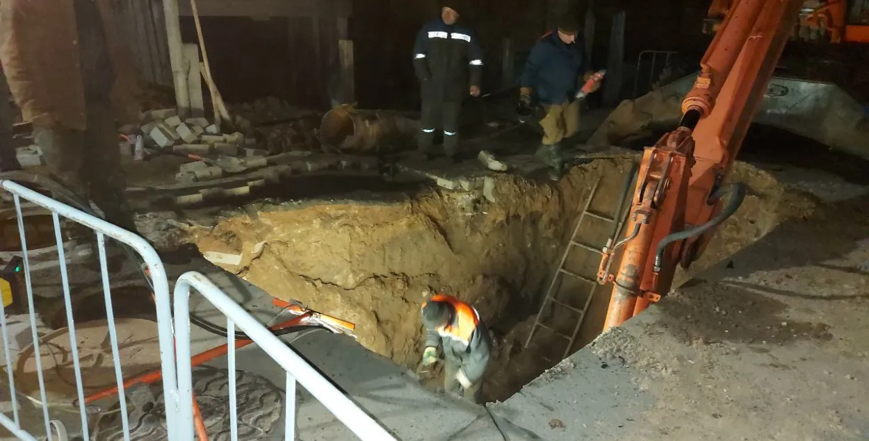 На месцы аварыі ў Дзяржынску
