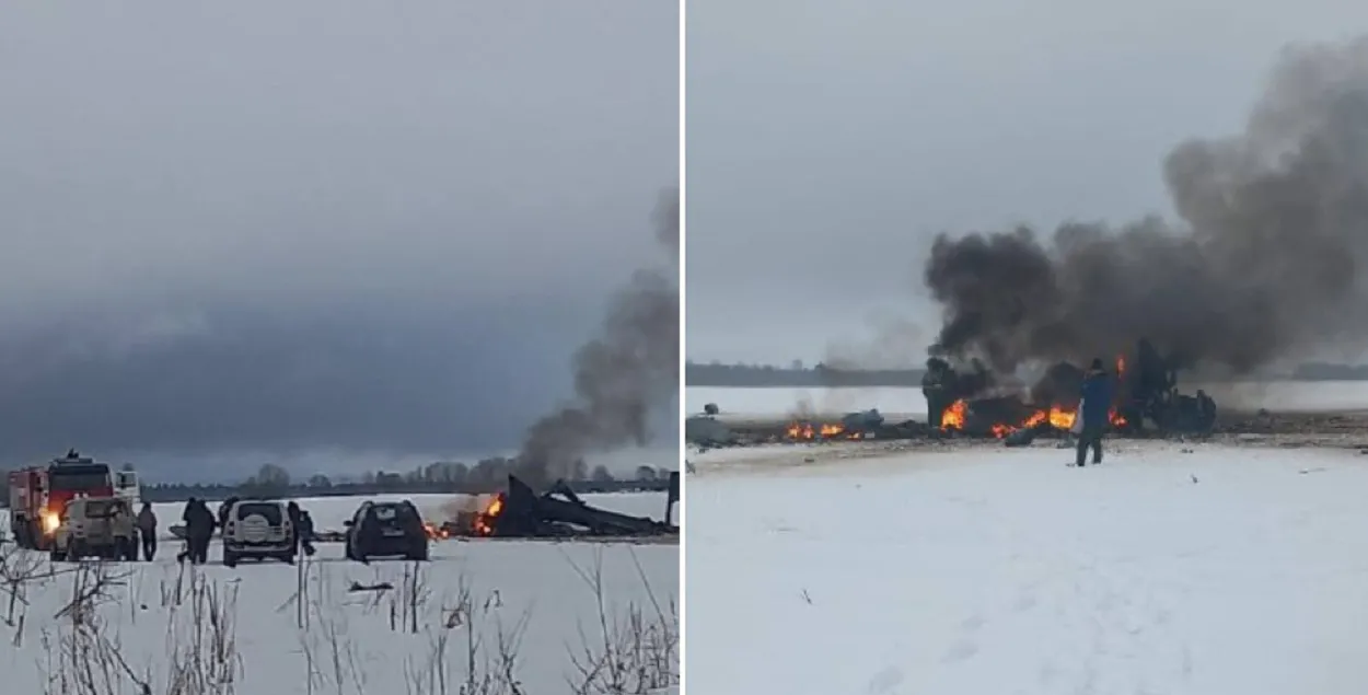 На месцы падзення верталёта
