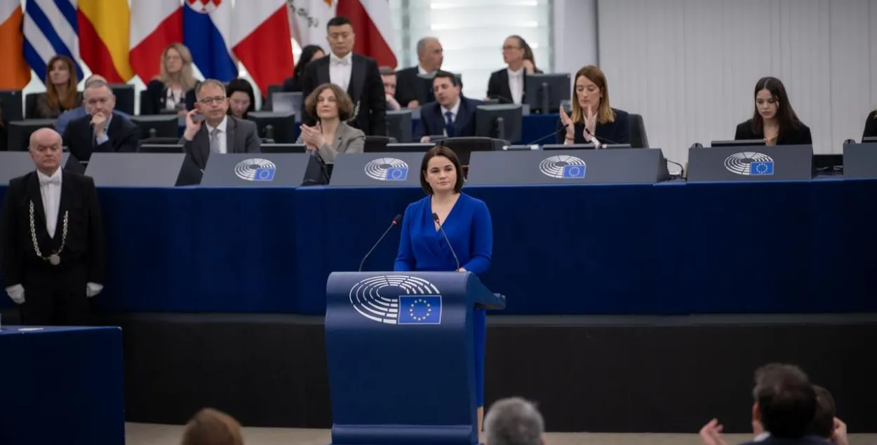 Святлана Ціханоўская ў Еўрапарламенце
