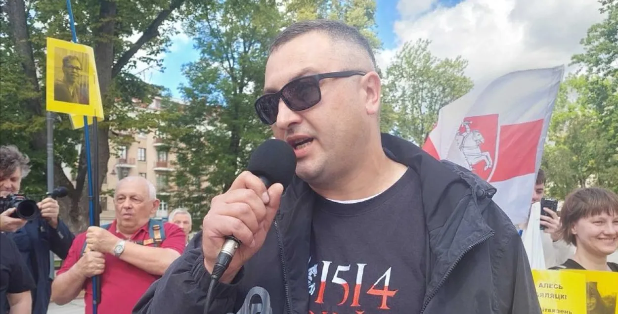 Святаслаў Мілейкоўскі на мітынгу ў Вільні
