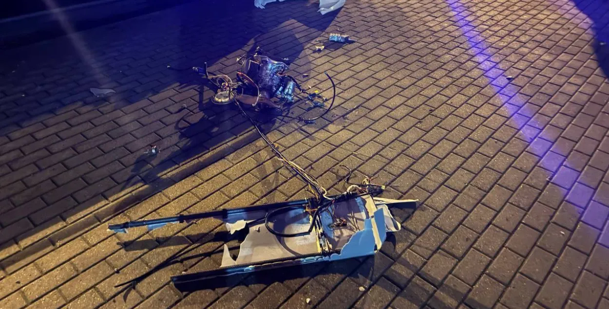 Дрон, збіты ў Мінску
