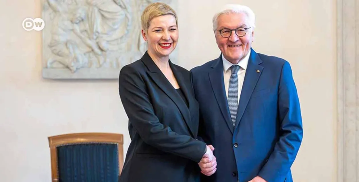 Мария Колесникова и президент Германии Франк-Вальтер Штайнмайер
