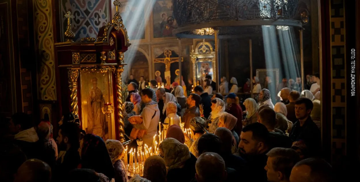 Вербная нядзеля ў храме Кіева
