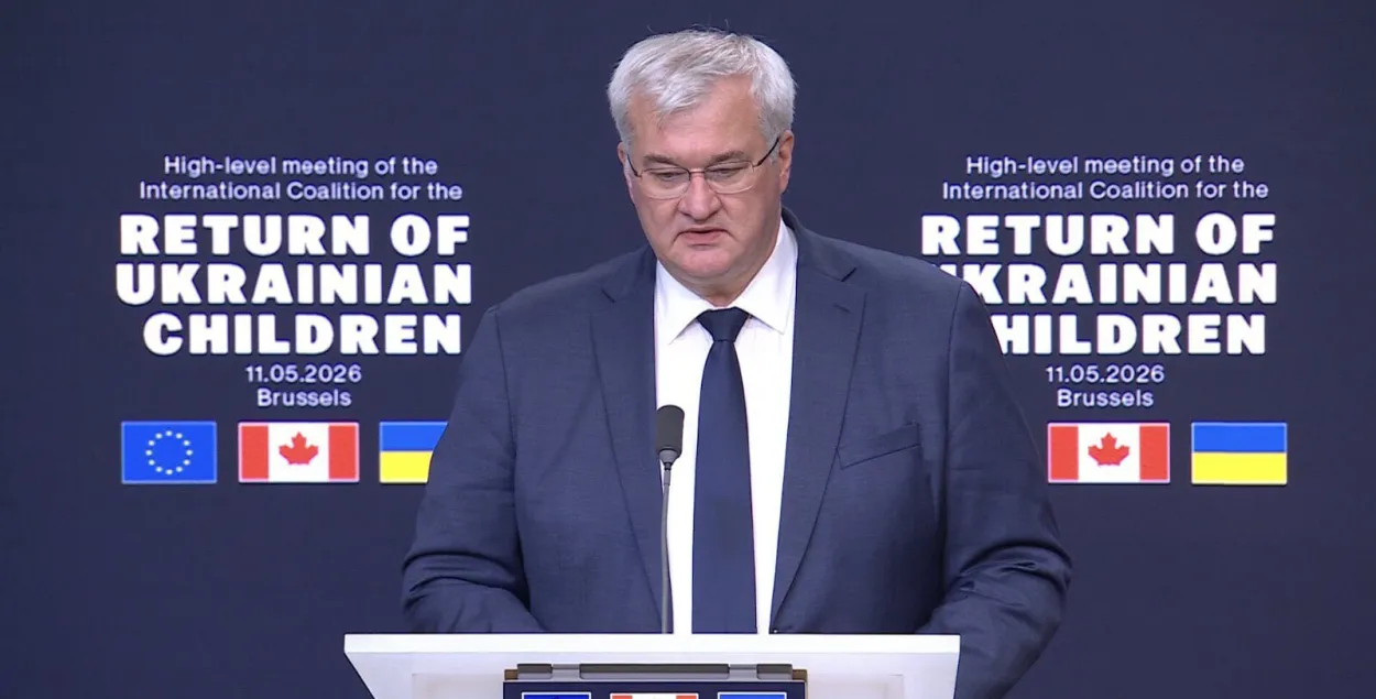 Андрэй Сібіга на пасяджэнні Міжнароднай кааліцыі ў Бруселі
