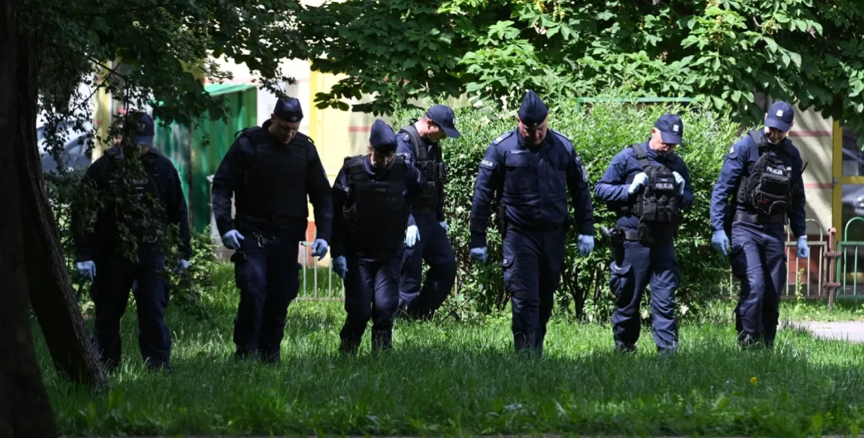 Польская полиция на месте преступления

